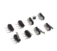 【20-5PCS】Mouse 1A small button switch touch switch three feet without handle curved handle roller around clubfoot(Final motion,5PCS)