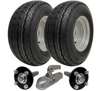 20.5x8.00-10 Trailer Kit High Speed Road Legal Wheels, Stub Axles & Cast Hitch