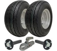 20.5x8.00-10 Trailer Kit High Speed Road Legal Wheels, Stub Axles & Cast Hitch