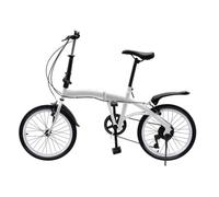 20'' 7-Speed Folding Bike Foldable Bicycle Lightweight Road Carbon Steel Bikes For Adults Alloy City Teenagers Urban System Double Adult V-Brake Heavy Duty Kick Stand Camping Gift Faltbar Leicht