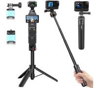 20.8" Quick-Release Selfie Tripod for DJI Osmo Pocket 4/3, All GoPro Models, 2-in-1 Desktop Tripod w Mini Extension Rod, Handle Grip/Monopod/Telescopic Stick/Travel Volg Stand/Portable Accessories