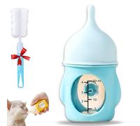 20/80ml Leak-Proof Squeezable Kitten Bottle, Squeezable Kitten Bottle, Anti-Choking Feeding Kit with Soft Nipple, Silicone Pet Nursing Bottles for Puppies & Kittens (Blue,20ml)