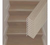 20 85 120 155 180 Cm Long Wood Grain Waterproof Stair Nose Cover, Floor Stair Nosing Transition Strip For Homes/School/Porch, Guard Staircase Threshold Strip Grain(10 pcs,L W H 175CM x 20mm x 7mm)