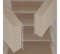 20 85 120 155 180 Cm Long Wood Grain Waterproof Stair Nose Cover, Floor Stair Nosing Transition Strip For Homes/School/Porch, Guard Staircase Threshold Strip Grain(20 pcs,L W H 20CM x 20mm x 7mm)