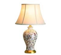 20.9" American Farmhouse Ceramic Led Table Lamp Traditional Handed Flowers Bedside Desk Nightstand Lamp for Bedroom Living Room Office College Bookcase/1