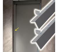 20-92 Inch Light Gap Blockers Self Adhesive, L-Shaped Blackout Side Tracks 2 PCS, PVC Blocking Strips for Sides of Blinds/Cellular Shades(Gray,210cm/84)