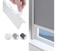 20-92 Inch Light Gap Blockers Self Adhesive, L-Shaped Blackout Side Tracks 2 PCS, PVC Blocking Strips for Sides of Blinds/Cellular Shades(White,165cm/66)