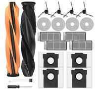 20 Accessories for Mova V50 Ultra, Dreame X50 Ultra / L50s Pro Ultra / L40s Pro Ultra / Matrix10 Ultra / X50 Master Robot Vacuum Cleaners, 2 Main Brushes, 4 Dust Bags, 4 Mop Pads, 4 Filters, 4 Side