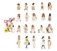 20 Adhesive City Girl Transfers for Scrapbooking Phone Instances Removable Decorative Art Materials Creative Writing Materials Set Cartoon Writing Transfers