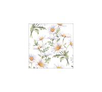 20 Ambiente Paper Napkins - Beautiful Daisies White - Table Decoration with Motif Also for Party or Decoupage 33x33 cm