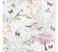 20 Ambiente Paper Napkins - Birds and Butterflies Grey - Table Decoration with Motif Also for Party or Decoupage 33x33 cm