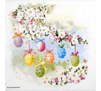 20 Ambiente Paper Napkins - Blossom and Eggs - Easter Table Decoration with Motif Also for Party or Decoupage 33x33 cm