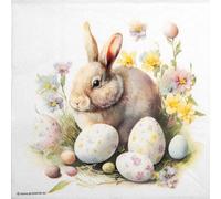 20 Ambiente Paper Napkins - Bunny and Eggs - Table Decoration with Motif Also for Party or Decoupage 33x33 cm