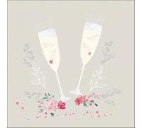 20 Ambiente Paper Napkins "Champagne Glasses Grey" Vintage Table Decoration with Motif Also for Party or Decoupage 33 x 33 cm