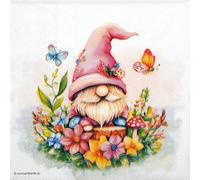 20 Ambiente Paper Napkins - Charming Gnome - Table Decoration with Motif Also for Party or Decoupage 33x33 cm