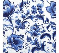 20 Ambiente Paper Napkins - Delft Blue Florals - Table Decoration with Motif Also for Party or Decoupage 33x33 cm