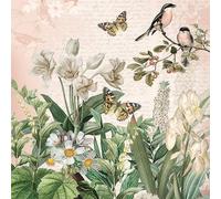 20 Ambiente Paper Napkins "Flower Garden" Vintage Table Decoration with Motif Also for Party or Decoupage 33 x 33 cm