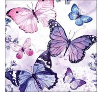 20 Ambiente Paper Napkins - Fluttering Butterflies Purple - Table Decoration with Motif Also for Party or Decoupage 33x33 cm