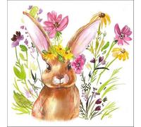 20 Ambiente Paper Napkins "Girl Bunny" Vintage Table Decoration with Motif Also for Party or Decoupage 33 x 33 cm