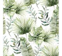 20 Ambiente Paper Napkins "Jungle Leaves White" Vintage Table Decoration with Motif Also for Party or Decoupage 33 x 33 cm
