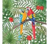 20 Ambiente Paper Napkins "Parrots" Vintage Table Decoration with Motif Also for Party or Decoupage 33 x 33 cm