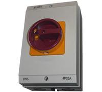 20 Amp 4 Pole Rotary On Off Isolator Switch - Large IP65 Weatherproof Enclosure