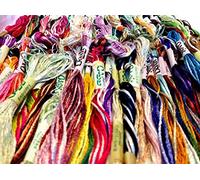 20 Art Silk/Rayon Viscose Metallic Varigated Solid Standard Skeins Embroidery Thread, 20 Different Most Demanding Colours