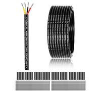 20 AWG 4×0.5mm² 4 Core 12V 24V Electrical Wire 100FT/30M, 20 Gauge 4 Conductor Wire Cable Stranded Tinned Copper PVC Twin Wires for LED Lighting, Outdoor Cable, Automotive, CE Listed
