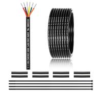20 AWG 6 x 0.5 mm² 6 Core Cable 7.62 Metres, 20 AWG 6 Core Wire Made of Tinned Copper, PVC 20AWG 6 Core for DC 5V/12V/24V, LED Lighting, Extension Cable, Car etc., CE Certification