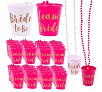 20 Bachelorette Party Shot Glasses Necklace, Team Bride Supplies