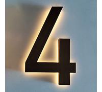 20" Backlit LED House Numbers Plaques, Lighted Up Door Number Plaques For Wall, Steel Address Numbers Signs With Lights For DIY Home Yard Outdoor,4