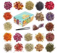 20 Bags Dried Flowers,100% Natural Dried Flowers Herbs Kit for Soap Making, DIY Candle Making,Bath - Include Rose Petals,Lavender,Don't Forget Me,Lilium,Jasmine,Rosebudsand More