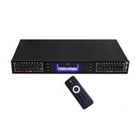 20 Band Hifi Audio Equalizer, Music Spectrum Analyzer With Built-in Bluetooth/usb & Remote Control For Stage, Recording Studio(Black)