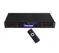 20 Band Hifi Audio Equalizer, Professional Digital Graphic Effects Tuning Equalizer Eq With Built-in Bluetooth/usb & Remote Control, Led Spectrum Display, For Recording Studio black