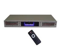 20 Band Hifi Audio Equalizer, Professional Digital Graphic Effects Tuning Equalizer Eq With Built-in Bluetooth/usb & Remote Control, Led Spectrum Display, For Recording Studio gray