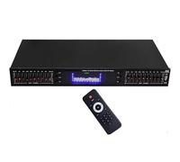 20 Band HiFi Audio Equalizer,Professional Digital Graphic Effects Tuning Equalizer,w/Built-in USB & Remote Control,Led Spectrum Display,for Recording Studio (Black)