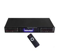 20 Band Hifi Audio Equalizer, Professional Digital Graphic Equalizer, LED Spectrum Display Equalizer, Built-in Bluetooth & Remote Control, Dynamic Rhythm for Studio Use(Black)