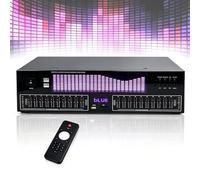 20-Band Stereo Graphic EQ, Digital Equalizer, HI-FI Graphic Equalizer, LED Spectrum Display, 15 Dynamic Modes, W/Remote Control, Noise Reduction, for Studio, Home Audio, Recording Studio