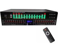 20-band Stereo Graphic Equalizer, Professional Equalizer, With Remote Control, LED Spectrum Display, 15 Dynamic Styles, Suitable For Recording Studios And Homes.(Green screen)