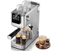 20 Bar Espresso Maker with Fast Cold Beer, Hot and Ice Coffee Maker, Stainless Steel Coffee Maker with Milk Frother Bar Steam Touch Display with Tank