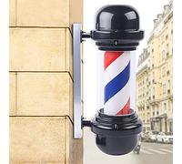 20” Barbers Pole LED Light Red White Blue Stripes Rotating Light Outdoor Wall Lights for Barbershop Hair Salon Sign