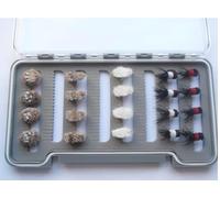20 Barbless Carp Fly Selection - Mixed Carp Patterns in Durable Fly Box