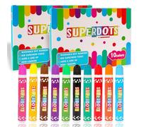 20 Bingo Dabbers for Bingo Games - Premium Washable Dot Dauber Markers, Arts and Crafts Pens, Comfortable Grip, 10 Colours, Family Game, Educational, Non Leaking, Non-Toxic Art Supplies (20)