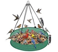 20" Bird Seed Catcher Tray, Bird Feeder Tray for Hanging Feeder, Large Breathable Mesh Platform with Fast Drainage, Outdoor Garden Ground Protector to Keep Lawn Clean, Wild Bird Feeding Station Base