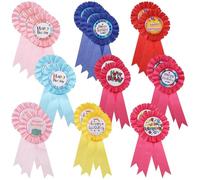 20 Birthday Ribbon Pins, 2.95 X 6.3 Inch Colorful Tinplate Badges For Party Clothing And Decor