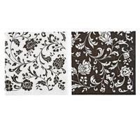 20 Black and White Floral Luncheon Napkins 33cms - 3 ply