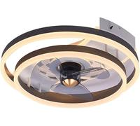 20" Black Ceiling Fan Remote Controls Dimming LED Ceiling Fan with Light 6 Speed Quiet Ceiling Fan Round Low Profile Fans Ceiling Light for Bedroom Small Room Living Room Kitchen