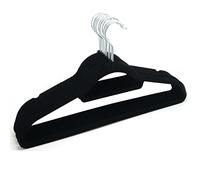 20 BLACK NON SLIP LUXURY FLOCKED COAT HANGERS VELVET CLOTHES TROUSER HANGING SPACE SAVING