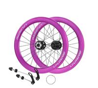 20 Bmx Bike Wheels Set, 406 451 Aluminum Alloy Double Wall Rims, 40mm Height, Quick Release Disc & V Brake, Compatible 8/9/10/11 Speed, Folding Wheelset Purple 406