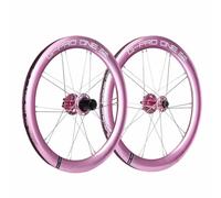 20 Bmx Wheelset, 406/451 Rims, 40mm Height, Disc Brake Folding Wheels, 8-11 Speed Compatible, 100/135mm Quick Release, 20 Holes, Lightweight & Durable Pink 451